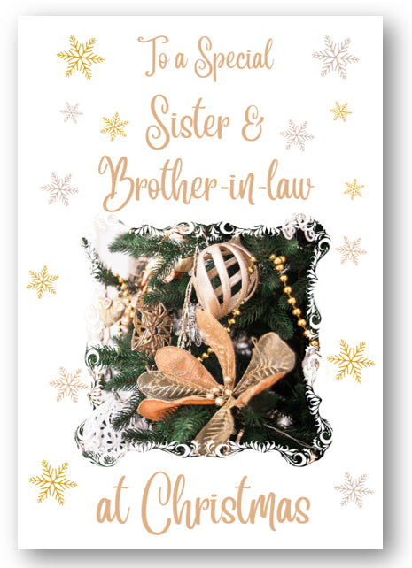 Second Ave Sister & Brother-in-Law Christmas Gold Decoration Xmas Holiday Festive Greetings Card