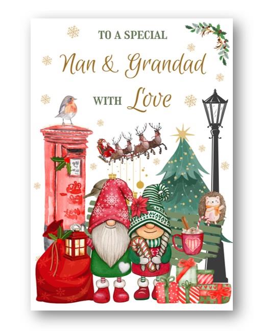 Second Ave Nan & Grandad Christmas Winter Postbox Xmas Holiday Festive Greetings Card