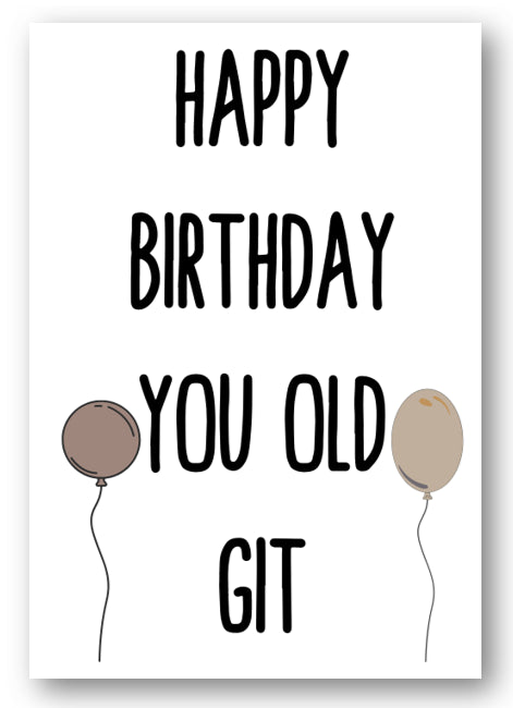 Second Ave Funny Old Git Joke Happy Birthday Card