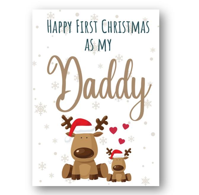 Second Ave Happy First Christmas as My Daddy Xmas Holiday Festive Greetings Card