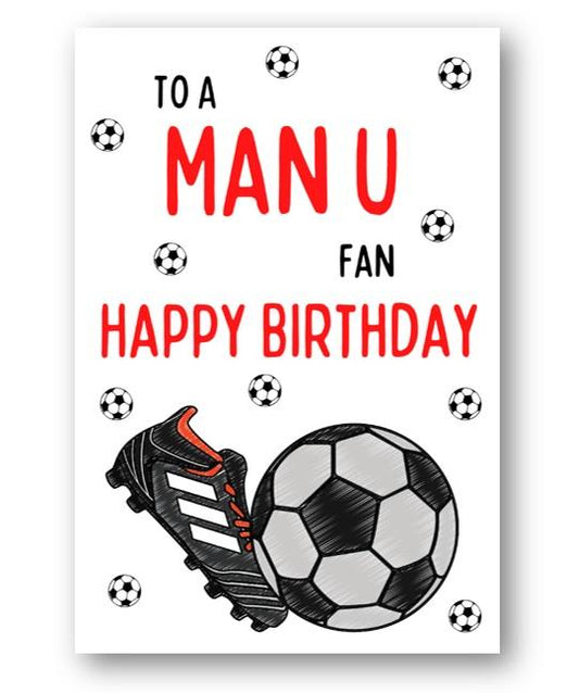 Second Ave Manchester United Football Fan Adult Children's Kids Birthday Greetings Card