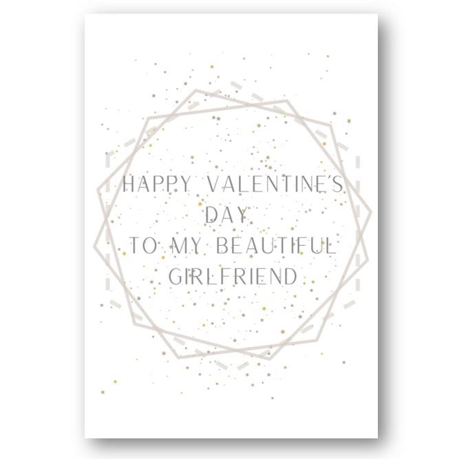 Second Ave Girlfriend Valentine Card For Her Cute Romantic Card - Hexagon Design