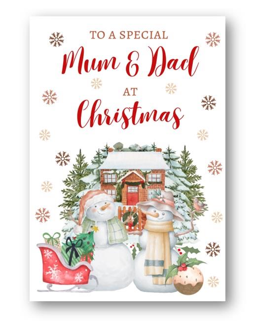 Second Ave Mum & Dad Christmas Snowmen Winter Xmas Holiday Festive Greetings Card