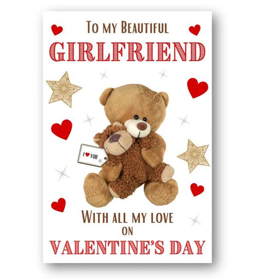 Second Ave Beautiful Girlfriend I Love You Bear Valentine Card For Her Cute Romantic Valentine's Day