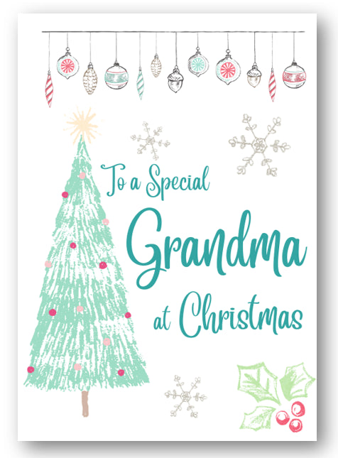 Second Ave Grandma Christmas Tree Xmas Holiday Festive Greetings Card