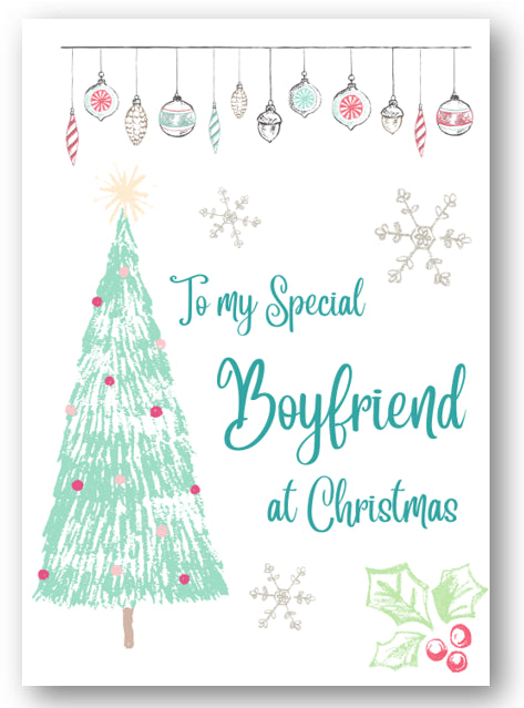 Second Ave Boyfriend Christmas Tree Xmas Holiday Festive Greetings Card