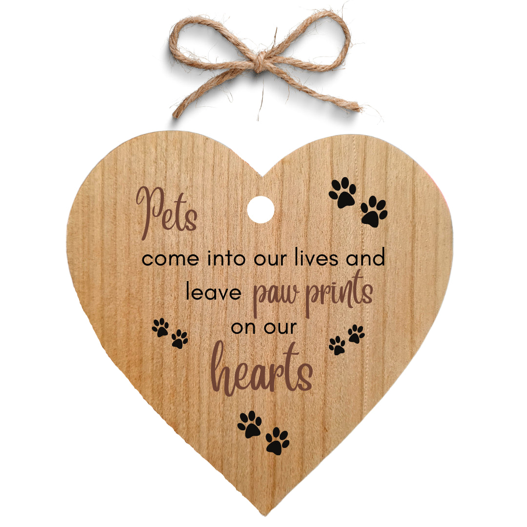 Second Ave Pet Remembrance Cherry Wood Hanging Heart Christmas Xmas Tree Decoration Bauble