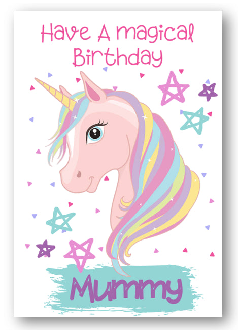 Second Ave Mummy Children's Kids Magical Unicorn Birthday Card For Her Greetings Card