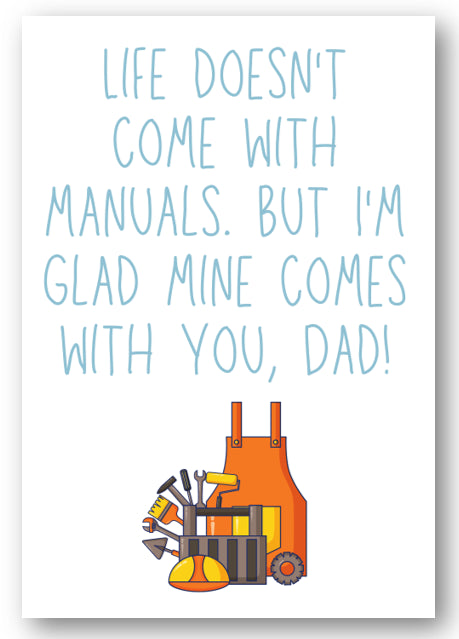 Second Ave Cute Life Doesn't Come With Manuals Dad Birthday Father's Day Card