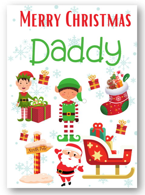 Second Ave Daddy Santa Elf Workshop Children's Kids Christmas Xmas Holiday Festive Greetings Card