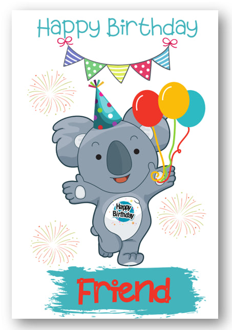 Second Ave Friend Children's Kids Koala Bear Birthday Card For Him/Her Greetings Card