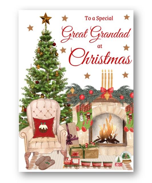 Second Ave Great Grandad Christmas Home Fireplace Xmas Holiday Festive Greetings Card