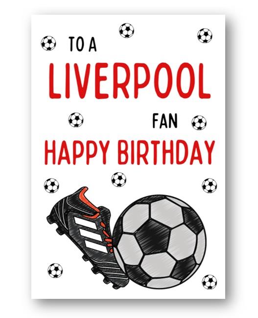 Second Ave Liverpool Football Fan Adult Children's Kids Birthday Greetings Card