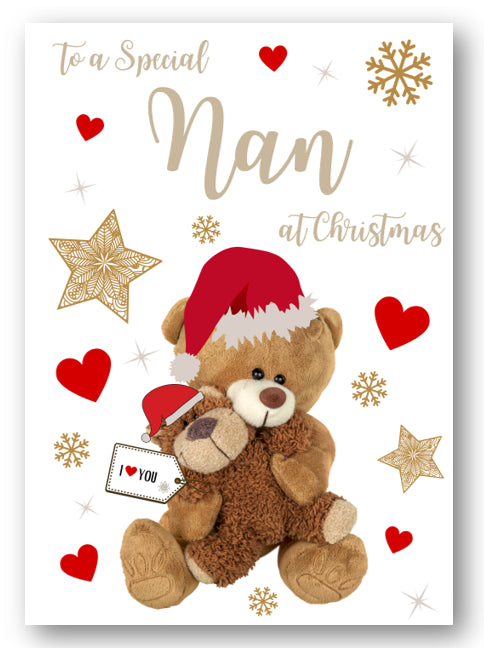 Second Ave Nan Bear Heart Christmas Xmas Holiday Festive Greetings Card