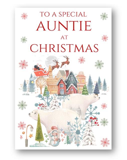 Second Ave Auntie Christmas Polar Bear Xmas Holiday Festive Greetings Card