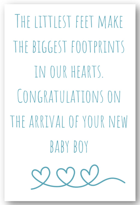 Second Ave The Biggest Footprints In Our Hearts Newborn Baby Boy Congratulations Card