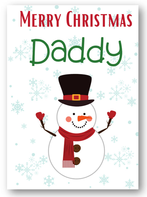 Second Ave Daddy Snowman Children's Kids Christmas Xmas Holiday Festive Greetings Card