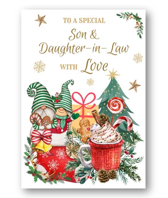 Second Ave Son & Daughter-in-Law Christmas Winter Gingerbread Xmas Holiday Festive Greetings Card