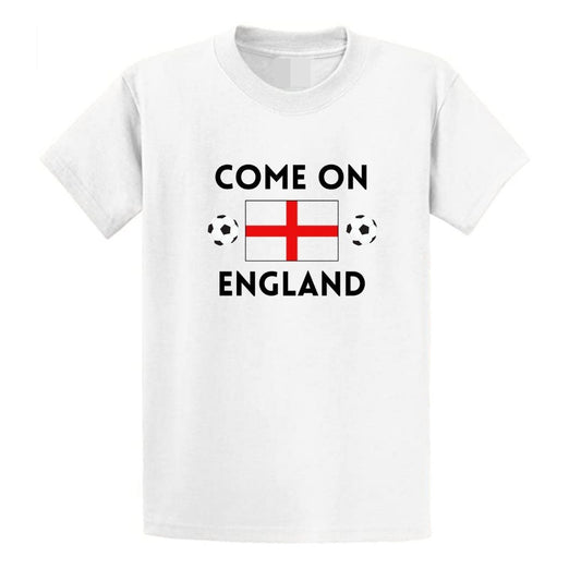 Second Ave Baby/Children's Come on England Football Euros World Cup White T Shirt Top Kit