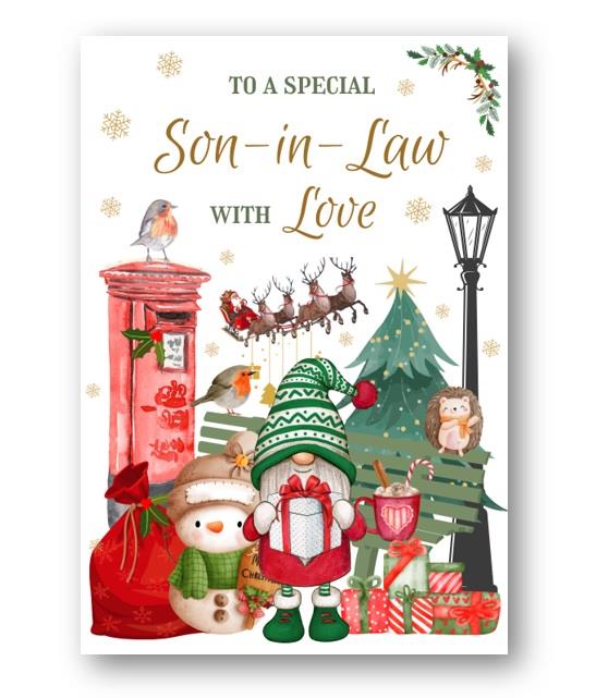 Second Ave Son-in-Law Christmas Winter Postbox Xmas Holiday Festive Greetings Card