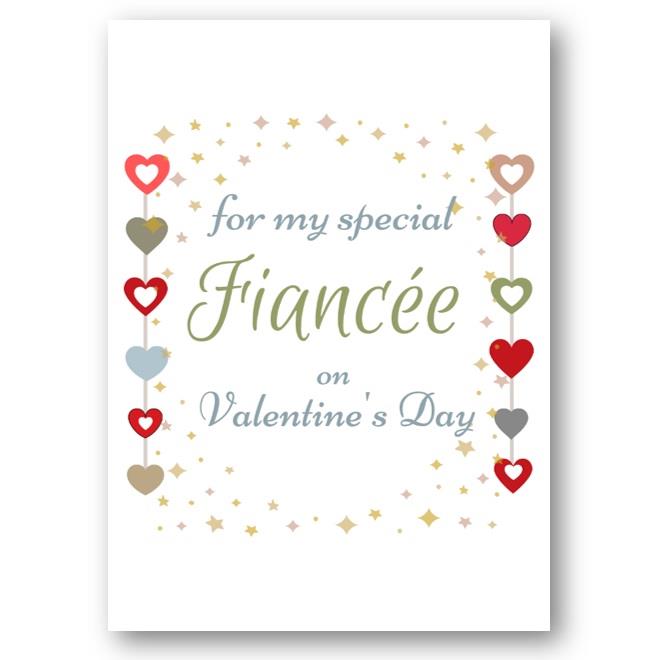 Second Ave Fiancée Valentine Card Cute Romantic Heart Card - Design 7