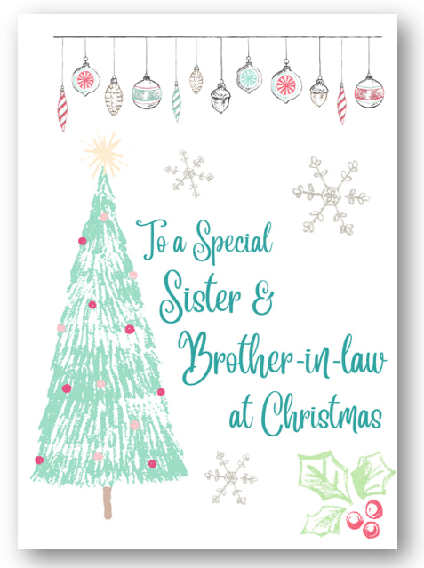 Second Ave Sister & Brother-in-Law Christmas Tree Xmas Holiday Festive Greetings Card