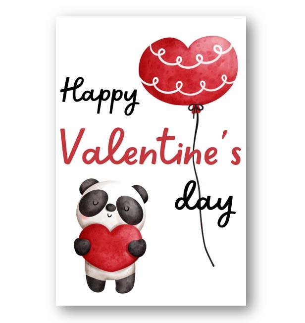 Second Ave Heart Love Panda Valentine Card For Him/Her Cute Romantic Valentine's Day