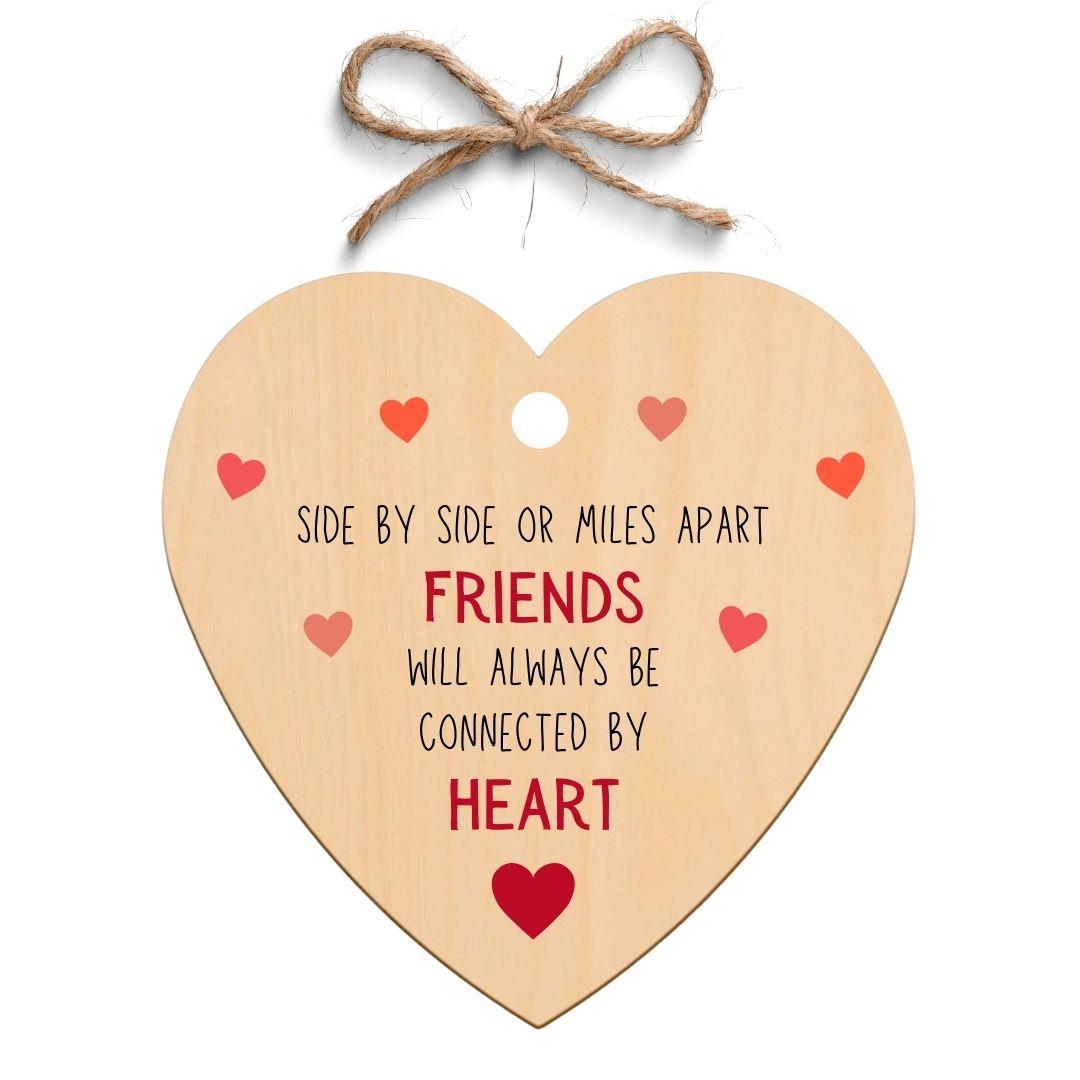 Second Ave Friends Connected By Heart Wooden Hanging Friendship Heart Gift Plaque