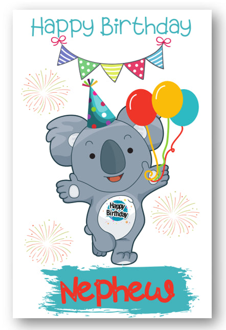 Second Ave Nephew Children's Kids Koala Bear Birthday Card For Him Greetings Card