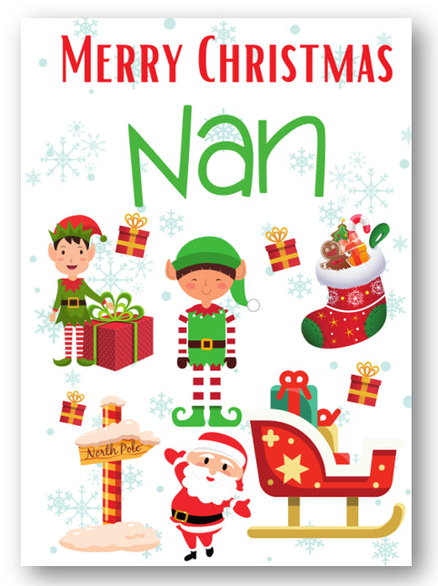 Second Ave Nan Santa Elf Workshop Children's Kids Christmas Xmas Holiday Festive Greetings Card