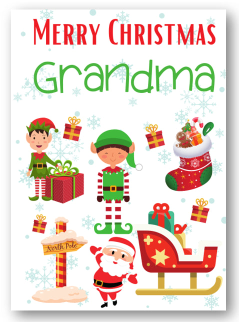 Second Ave Grandma Santa Elf Workshop Children's Kids Christmas Xmas Holiday Festive Greetings Card