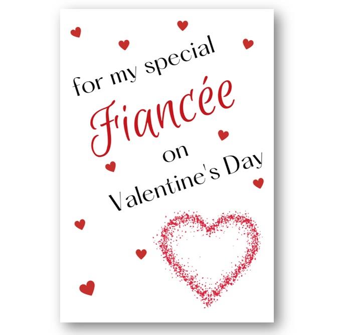 Second Ave Fiancée Valentine Card Cute Romantic Heart Card - Design 8