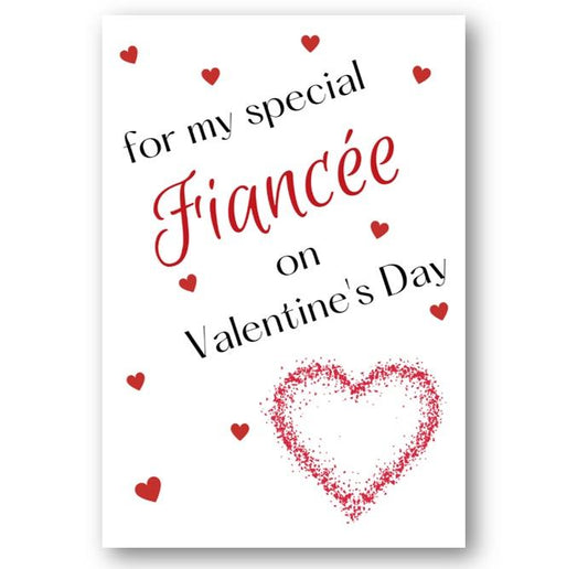 Second Ave Fiancée Valentine Card Cute Romantic Heart Card - Design 8