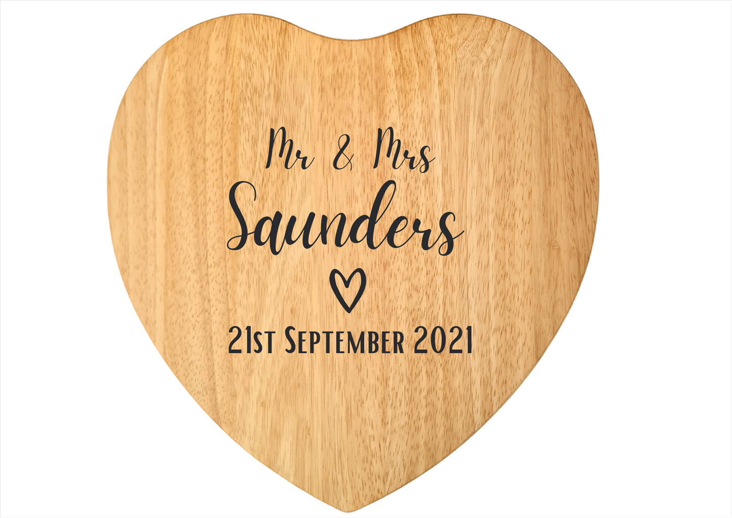 Second Ave Personalised Mr and Mrs Kitchen Heart Chopping Board Cheese Board Wedding Gift