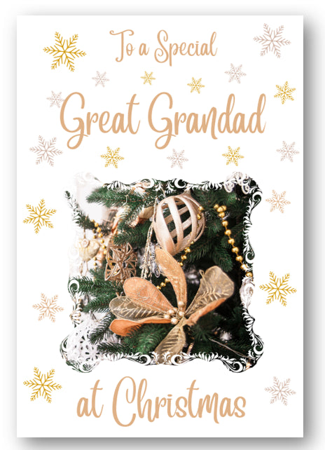 Second Ave Great Grandad Christmas Gold Decoration Xmas Holiday Festive Greetings Card