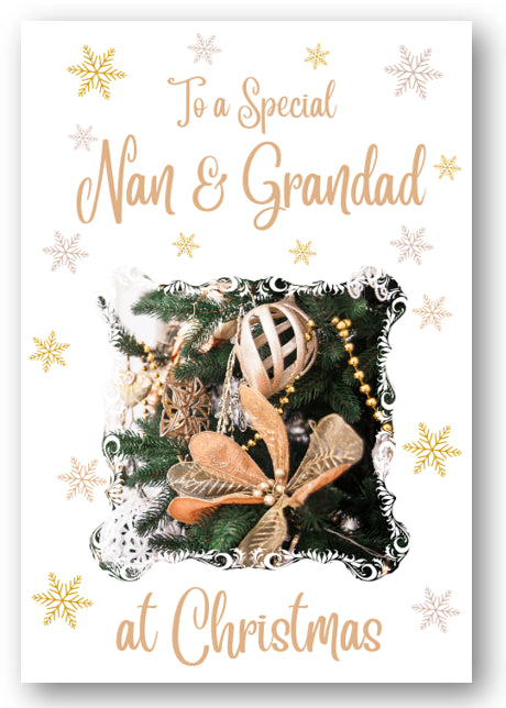 Second Ave Nan & Grandad Christmas Gold Decoration Xmas Holiday Festive Greetings Card