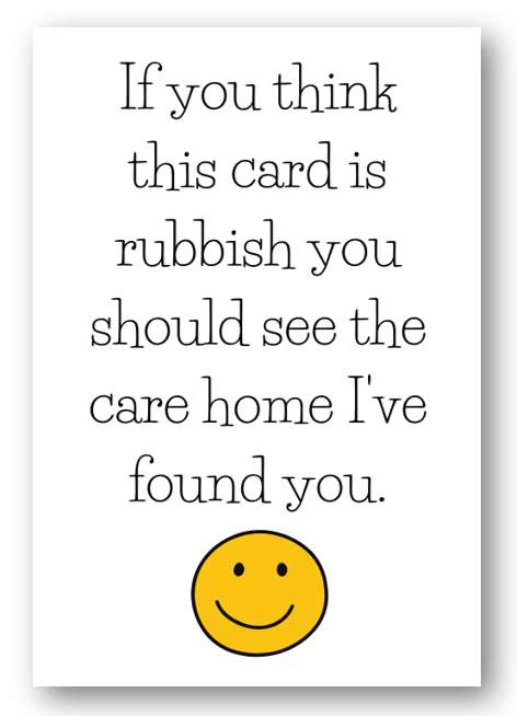 Second Ave Funny Care Home Joke Happy Birthday Card