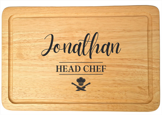 Second Ave Personalised Head Chef Kitchen Rectangle Chopping Board Cheese Board Birthday Xmas Gift