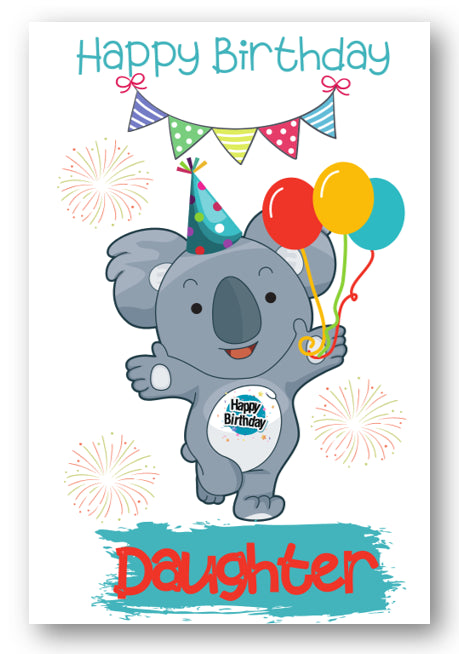 Second Ave Daughter Children's Kids Koala Bear Birthday Card For Her Greetings Card