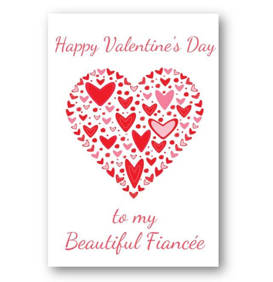 Second Ave Fiancée Valentine Card Cute Romantic Card - Red Heart Design