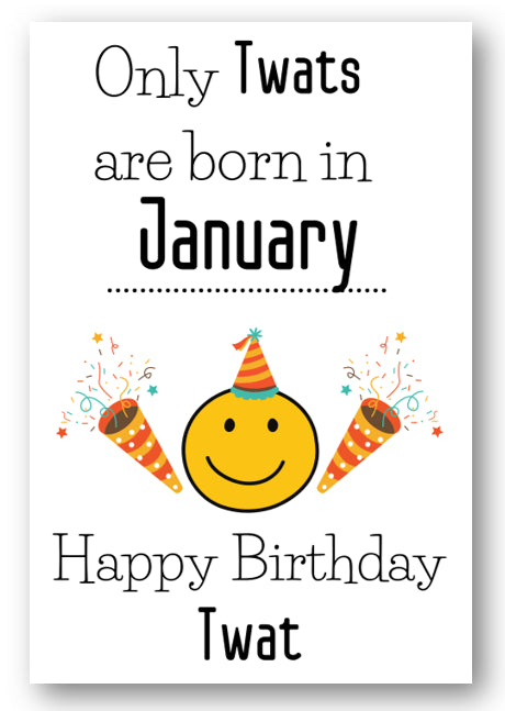 Second Ave Funny Born In January Joke Happy Birthday Card