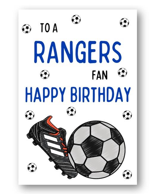 Second Ave Rangers Football Fan Adult Children's Kids Birthday Greetings Card