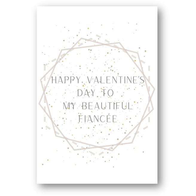 Second Ave Fiancée Valentine Card Cute Romantic Card - Hexagon Design