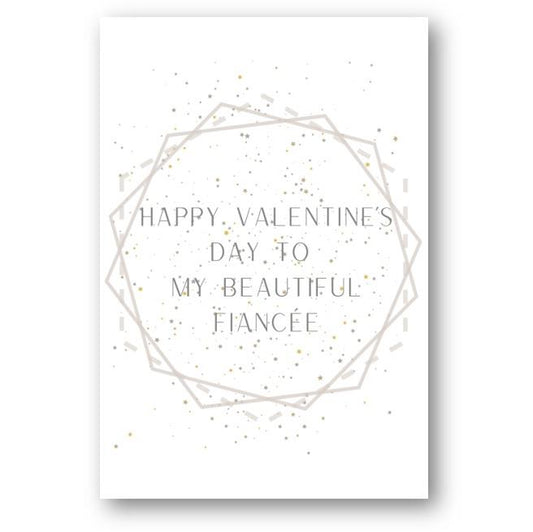 Second Ave Fiancée Valentine Card Cute Romantic Card - Hexagon Design