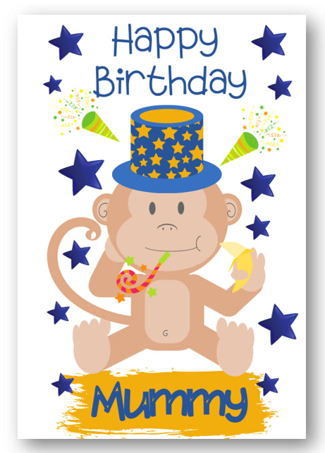 Second Ave Mummy Children's Kids Monkey Birthday Card For Her Greetings Card