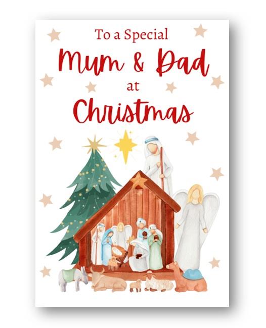 Second Ave Mum & Dad Christmas Nativity Xmas Holiday Festive Greetings Card