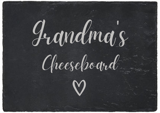 Second Ave Grandma's Cheeseboard Natural Rock Slate Rectangle Birthday Xmas Mother's Day Gift