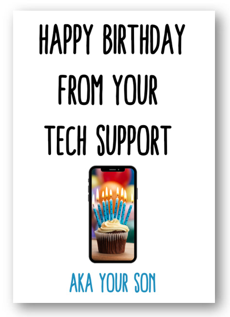 Second Ave Funny Tech Support Aka Your Son Joke Happy Birthday Card ...