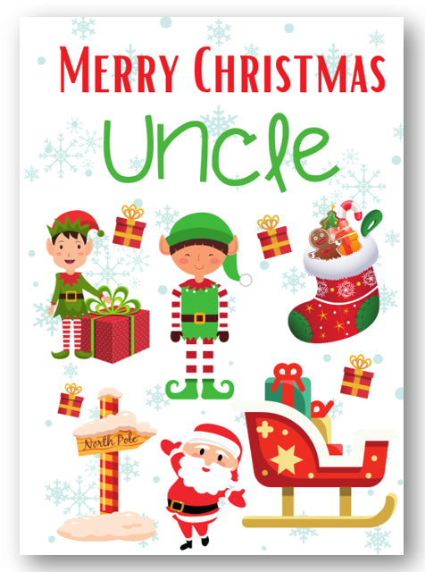 Second Ave Uncle Santa Elf Workshop Children's Kids Christmas Xmas Holiday Festive Greetings Card