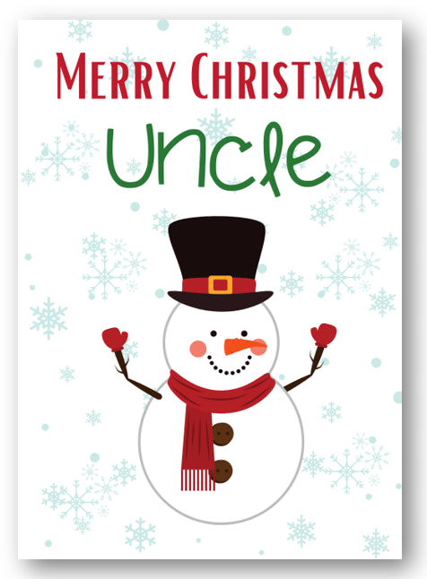 Second Ave Uncle Snowman Children's Kids Christmas Xmas Holiday Festive Greetings Card